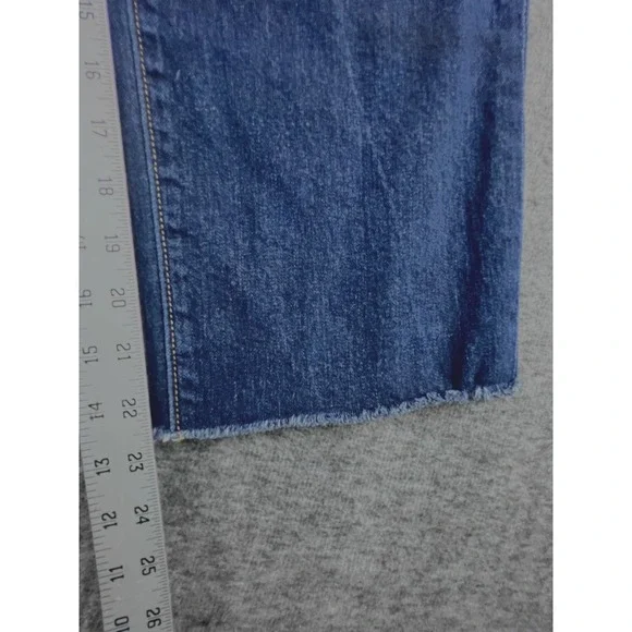 Hudson Womens NOA Giana Straight Leg Jeans Dark Wash Raw Hem Size 27 - Picture 4 of 7